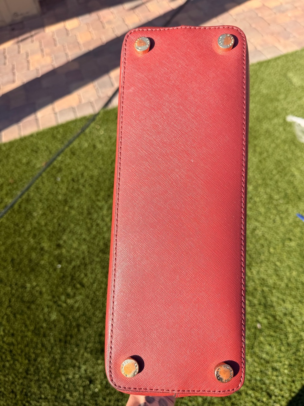 Michael Kors Brick Red Leather Satchel - Picture 4 of 6